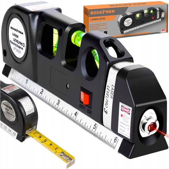 Laser krzyżowy Poziomica Laserowa z Miarą 250 cm Laser 3 Libelki 15m Miarka Inna marka