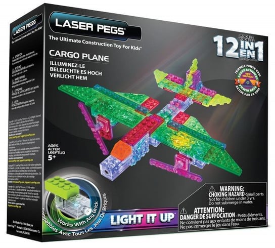 Laser Pegs, klocki konstrukcyjne 12w1 Cargo Plane Laser Pegs