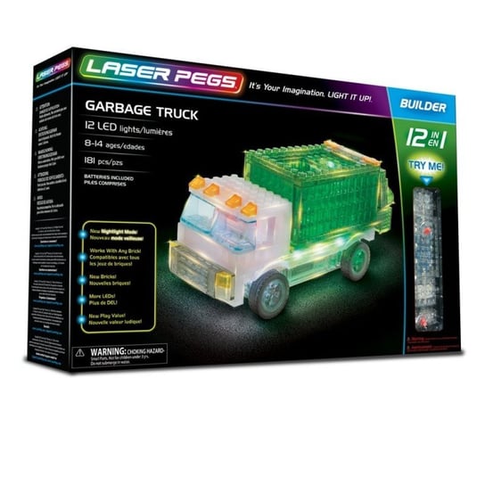 Laser Pegs, klocki konstrukcyjne 12w1 Garbage Truck Laser Pegs