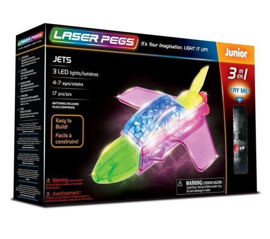 Laser Pegs, klocki konstrukcyjne 3w1 Jets Laser Pegs