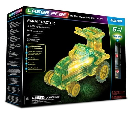Laser Pegs, klocki konstrukcyjne 6w1 Farm Tractor Laser Pegs