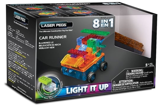 Laser Pegs, klocki konstrukcyjne 8 w 1 Car Runner Laser Pegs