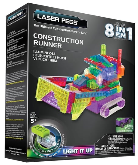 Laser Pegs, klocki konstrukcyjne 8 w 1 Construction Runner Laser Pegs