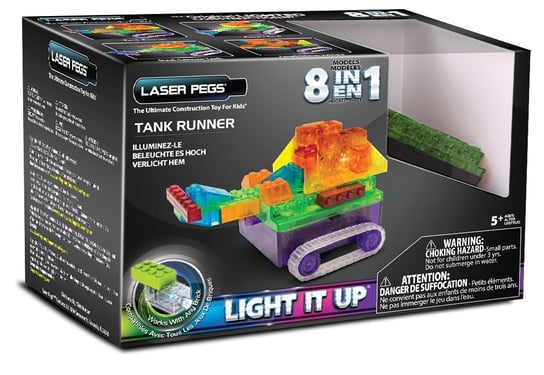 Laser Pegs, klocki konstrukcyjne 8 w 1 Tank Runner Laser Pegs
