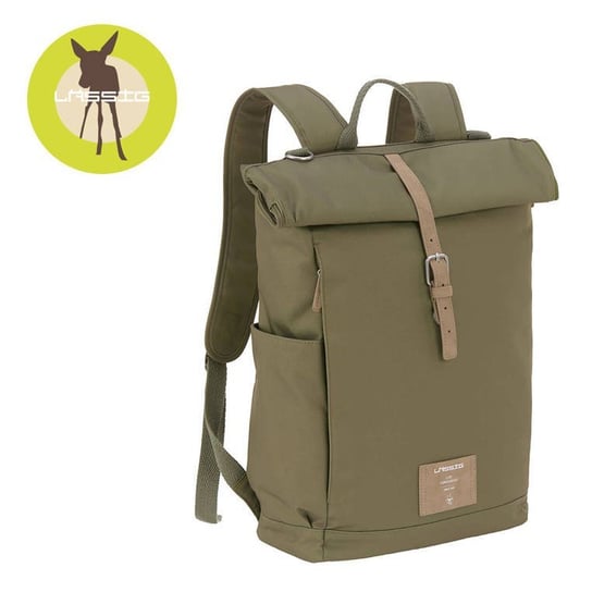 Lassig, Green Label, Plecak dla mam z akcesoriami, Rolltop Backpack Olive Lassig