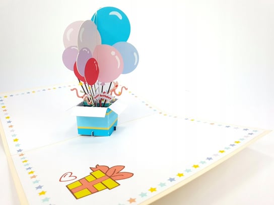 Latający Balon 3d Kartka Urodziny, Dzień Dziecka GrandGift