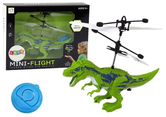 Latający Dinozaur Helikopter Sterowany Ręką Zielony Lean Toys