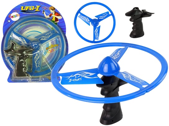 Latający Dysk Ufo Wyrzutnia Niebieski Lean Toys