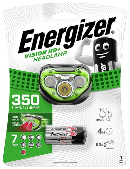 latarka czołowa energizer vision hd plus headlight + 3szt. baterii aaa, czarna Energizer
