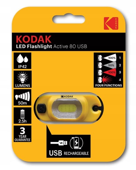 Latarka CzoŁowa Lampka Na GŁowĘ CzoŁÓwka Kodak Led Active 80 Usb Kodak
