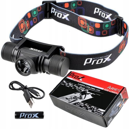 LATARKA CZOŁOWA PROX ARIES 500 LM 2600mAh USB ZOOM Prox