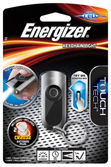 latarka energizer keychain led + 2szt. baterii cr2032, srebrna Energizer