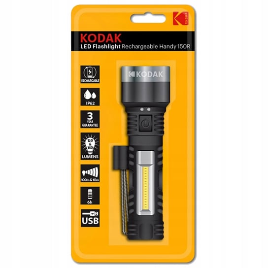 Latarka LED Ładowalna Ręczna FLASHLIGHT HANDY 150R USB 120lm 150lm IP62 KODAK Kodak