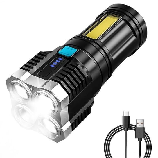 Latarka LED Latarka USB Akumulator Mocna wojskowa lampa COB Przenośna latarka z zoomem do warsztatu samochodowego Camping Inna producent