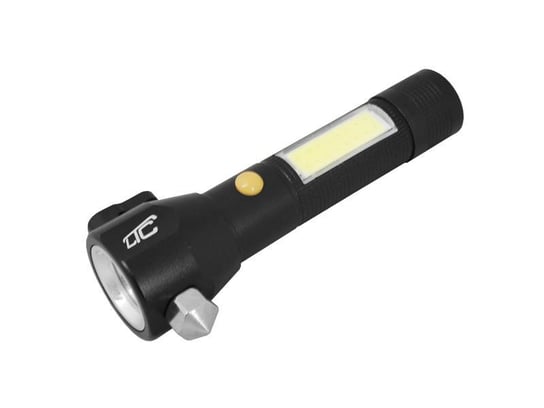 Latarka ręczna ewakuacyjna LTC LED COB 6W/3W akumulator USB + młotek do szyb + nóż do pasów LTC