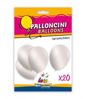 Lateksowe balony METALICZNE BIAŁE 26 cm / 10" perłowe - 20 sztuk Inna marka