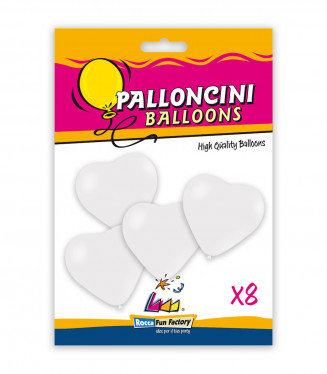 Lateksowe balony w kształcie serca 25 cm / 11" białe - 8 sztuk Inna marka