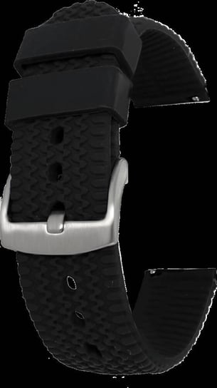 LAVVU Czarny teksturowany silikonowy pasek do zegarka - 20 Inna marka