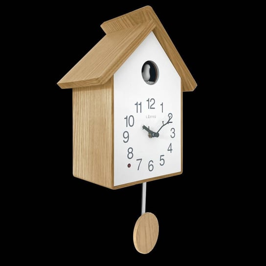LAVVU Drewniany zegar ścienny z kukułką i czujnikiem światła CUCKOO Inna marka