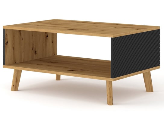Ława stolik LUXI 90x60 cm dąb artisan / czarny mat BIM Furniture