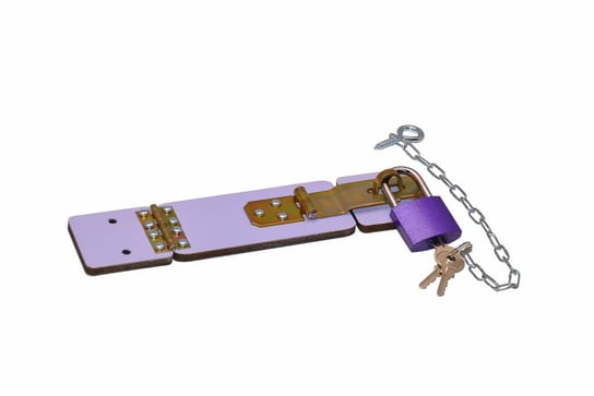 Lawendowe drzwi ze skobelkiem + kłódka z łańcuszkiem + haczyk. dpCraft