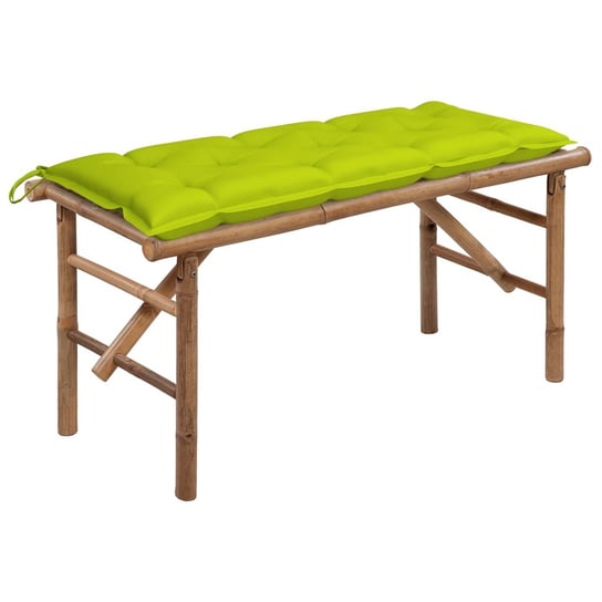 Ławka bambusowa z poduszką - jasnozielona, 118x38x / AAALOE Inna marka