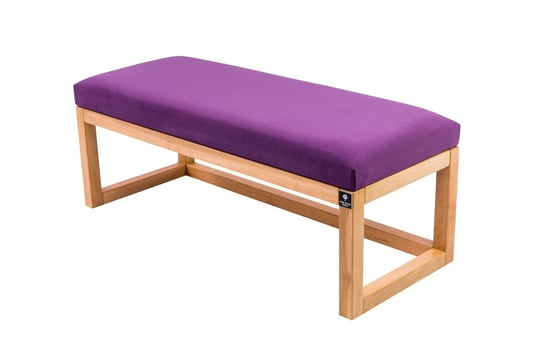 Ławka na buty LPG-2 185cm EMRAWOOD, naturalny siedzisko gładkie kolor fioletowy Emra Wood Design
