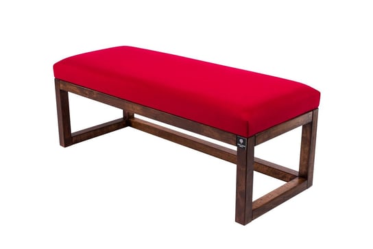 Ławka na buty LPG-2 65cm EMRAWOOD drewno lite kolor orzech siedzisko gładkie kolor czerwony Emra Wood Design