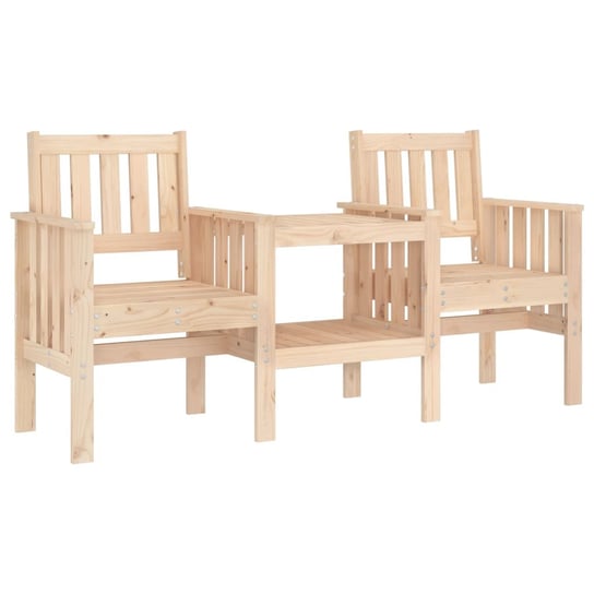 Ławka ogrodowa z wbudowanym stolikiem, drewno sosn / AAALOE Inna marka