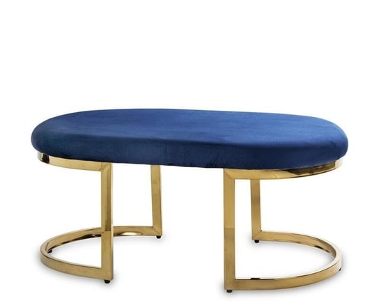 Ławka siedzisko na złotej podstawie Oval : Kolor - Granatowy MIA home