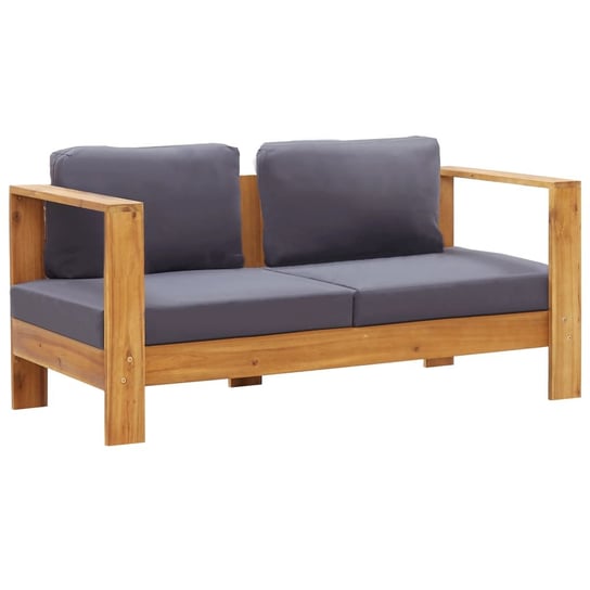Ławka/sofa ogrodowa z poduszkami VIDAXL, szara, 140 cm vidaXL