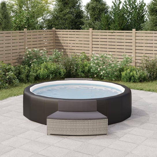 Ławki do spa rattan PE, szare, 73/110x45x55 cm Zakito Europe