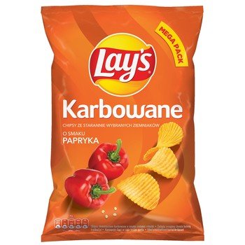 Lay's Karbowane chipsy ze starannie wybranych ziemniaków o smaku papryka 190g Inny producent