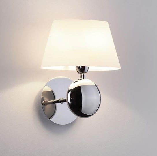 Łazienkowa LAMPA ścienna NAPOLEON W0121 Maxlight abażurowa OPRAWA klasyczna KINKIET w stylu angielskim IP44 chrom biały MaxLight