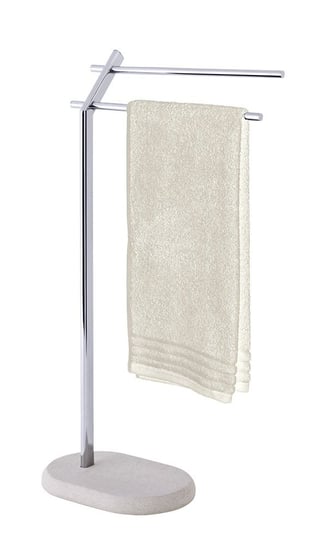 Łazienkowy stojak na ręczniki WENKO Puro, 2-ramienny, srebrny, 79x20x45 cm Wenko