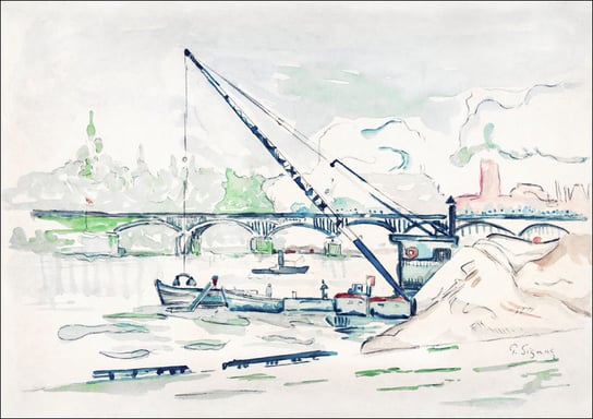 Le Pont des Arts painting in high resolution, Paul Signac - plakat 29,7x21 cm Galeria Plakatu