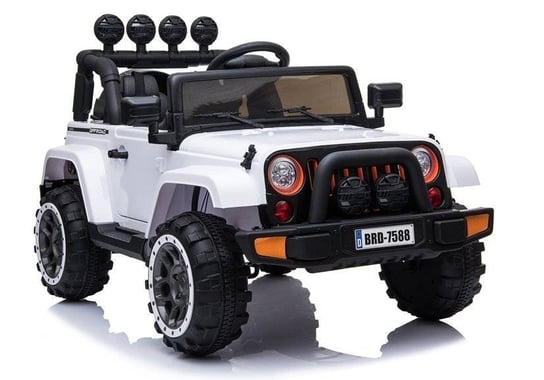 LEAN Cars, Auto na Akumulator Jeep BRD-7588 Biały 4x4 LEAN CARS