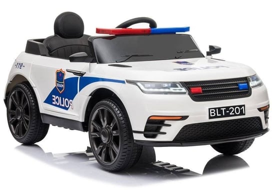LEAN CARS, Pojazd na akumulator BLT-201 Policja, biały LEAN CARS