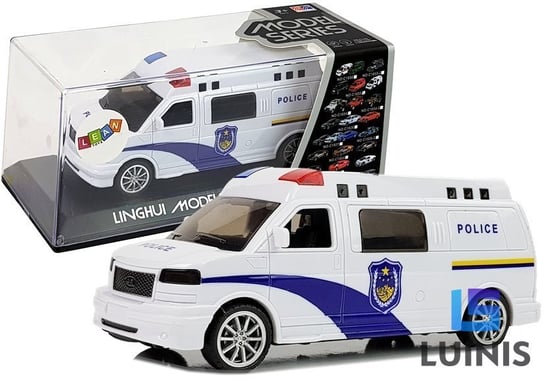 Lean Toys, auto ambulans z naciągiem ze światłami i dźwiękiem Lean Toys