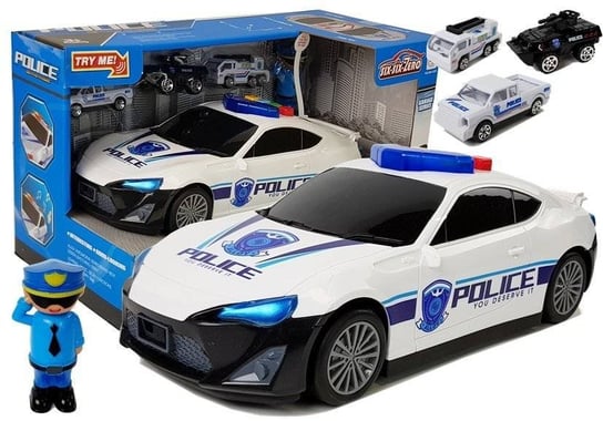 Lean Toys, Auto policyjne 2w1, biało-niebieski, 30x13x11 cm Lean Toys