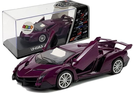 Lean Toys, auto sportowe z naciągiem i dźwiękiem, fioletowe Lean Toys