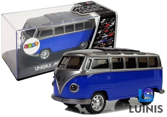 Lean Toys, autobus resorak z naciągiem niebieski ze światłami i dźwiękiem Lean Toys