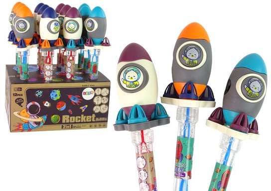 Lean Toys, Bańki Mydlane, Rakieta, Kosmonauta, 38 Cm, 4 Kolory, 1 szt. Lean Toys