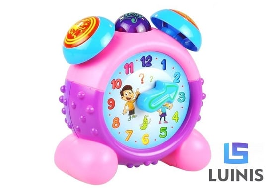 Lean Toys, budzik edukacyjny dla malucha, różowy Lean Toys