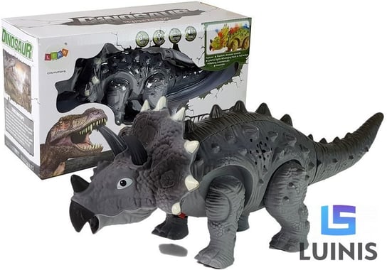Lean Toys, dinozaur triceratops na baterie, szary Lean Toys