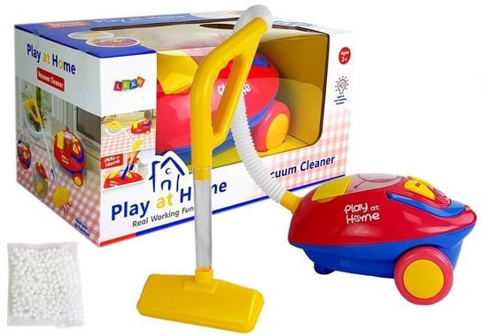 Lean Toys, duży odkurzacz Czerwono- Żółty na Baterie Światła Dźwięki Lean Toys
