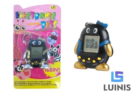 Lean Toys, elektroniczne zwierzątko z kokardką czarne Lean Toys