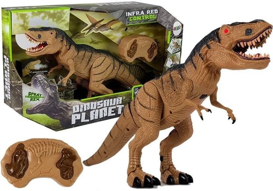 Lean Toys, Figurka kolekcjonerska, zdalnie sterowana Dinozaur Tyranozaur Rex R/C z Parą Lean Toys