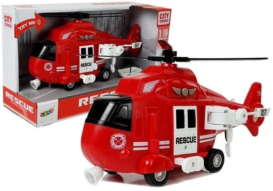 Lean Toys, Helikopter ratunkowy, straż pożarna 1:16, czerwony Lean Toys