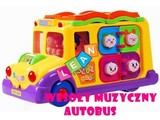 Lean Toys, interaktywny Autobus dla malucha z muzyką Lean Toys
